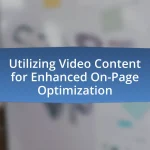 Utilizing Video Content for Enhanced On-Page Optimization