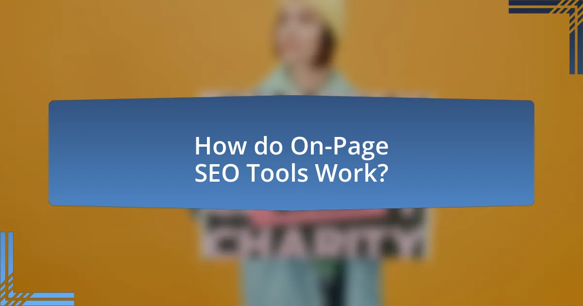 How do On-Page SEO Tools Work?
