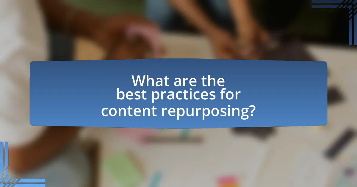 What are the best practices for content repurposing?
