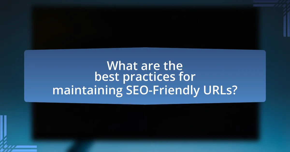 What are the best practices for maintaining SEO-Friendly URLs?