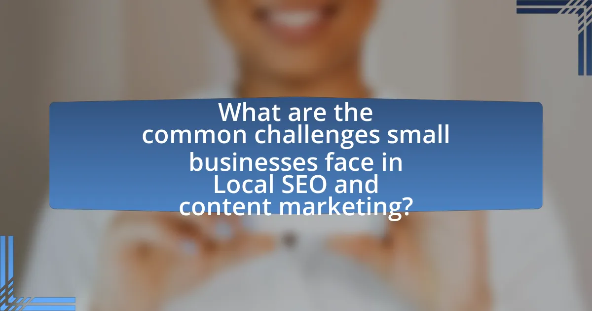 What are the common challenges small businesses face in Local SEO and content marketing?